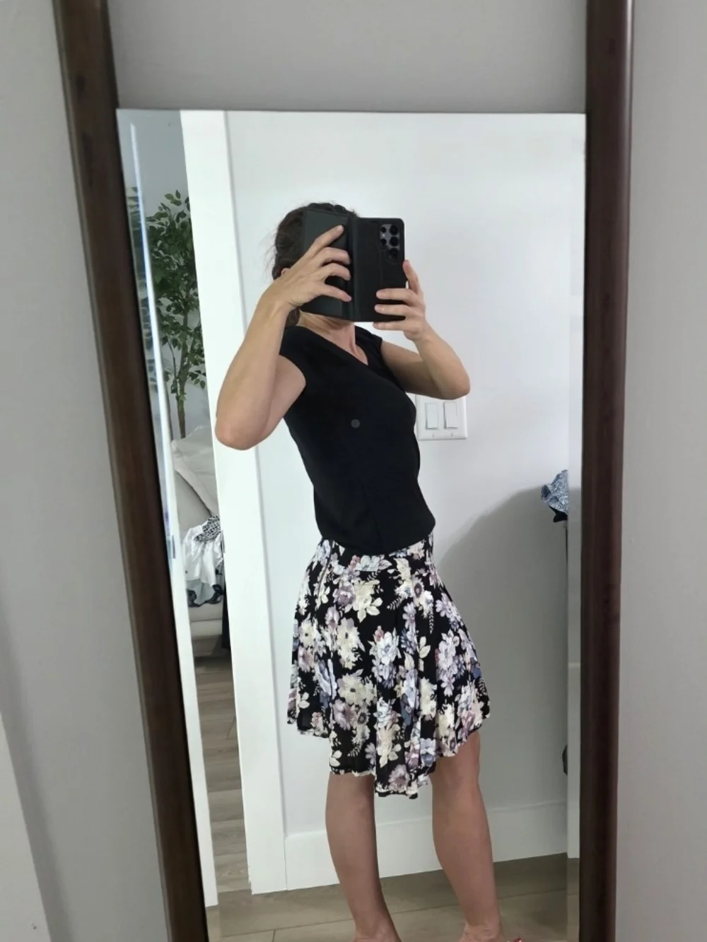 Free People Floral Pleated Pastel Assymetrical High Low Mini Skirt